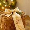 thumbnail image 3 of Merry Christmas Velvet Wired Edge Ribbon 2.48Inch 3 Yards Christmas Ribbon Gift Wrapping Ribbon Christmas Tree Decor, Christmas Decoration Bow Wreath, Beige, 3 of 7
