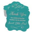 thumbnail image 1 of Inkdotpot Pack Of 50 Real Rose Gold Foil Bracket Shape Paper Tags Thank You For Celebrating The Mother To Be Baby Shower Favor Hang Tags, 1 of 7