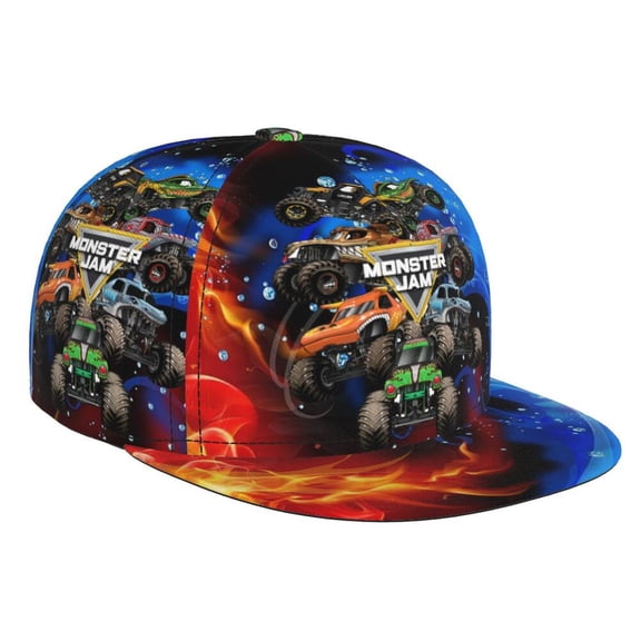 Monster Trucks-Jam Adjustable Brim Bill Baseball Cap Adjustable Snapback Hat Hip Hop Cap Dad Hat Men Women