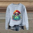 thumbnail image 2 of Christmas Sweaters for Women Novelty Funny 3D Xmas Print Long Sleeve Knitted Tops Holiday Casual Crew Neck Tunics, 2 of 4