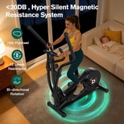 Pooboo Silent Magnetic Elliptical Bike Stationary Exercise Machine for Home Gym Cardio Workout 250lb