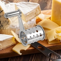 OFFIGAM 2-Pack Stainless Steel Rotary Cheese Grater Kitchen Tool with Comfortable Handle for Easy Grating