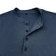 thumbnail image 5 of Blusas y camisas de manga larga con cuello redondo para hombre, blusa informal de moda con bloques de color, manga larga, cuello redondo, blusa de poliéster, algodón y poliéster., 5 of 7
