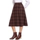 thumbnail image 4 of Falda Midi de Cuadros Vintage de Cintura Alta A-Line con Pliegues y Bolsillos para Mujeres INSPIRE CHIC Rosa Oscuro XS, 4 of 6