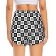 thumbnail image 3 of Picia Checkerboard With Snowflake 1 Pattern Women's 2 in 1 Athletic Running Shorts High Waisted Workout Casual Gym Sweat Shorts with Comfy Liner Zipper Pockets-XX-Large, 3 of 9