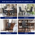 thumbnail image 6 of Subrtex Modern Faux Leather Dining Chairs Set of 2, Upholstered Parsons Chairs for Kitchen & Dining Room, Gray, 6 of 8