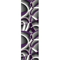 Premium 3D Hand Carved Modern 2x7 2x8 Runner Rug Contemporary 2305 Grey Gray Purple