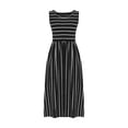 thumbnail image 4 of Vestido de Verano Casual sin Mangas Vestido Largo a Rayas con Bolsillos, Verano Y Primavera, 4 of 5