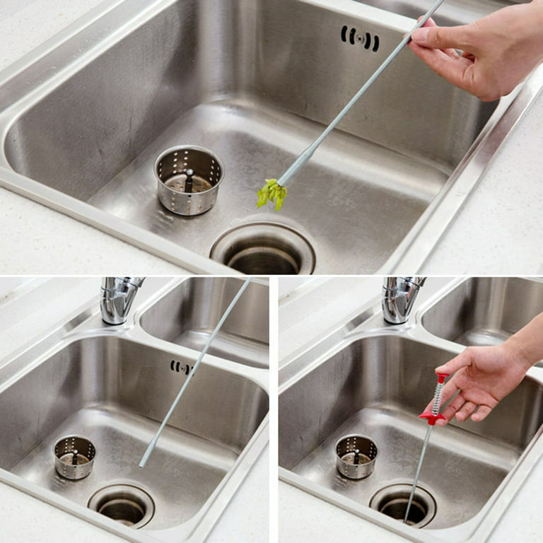 jiawangwang Spring Pipe Dredging Tool, Multifunctional Cleaning Claw,  Bendable Sewer Drain Cleaning Brush, Pressure-Type Cleaning Hook for  Kitchen