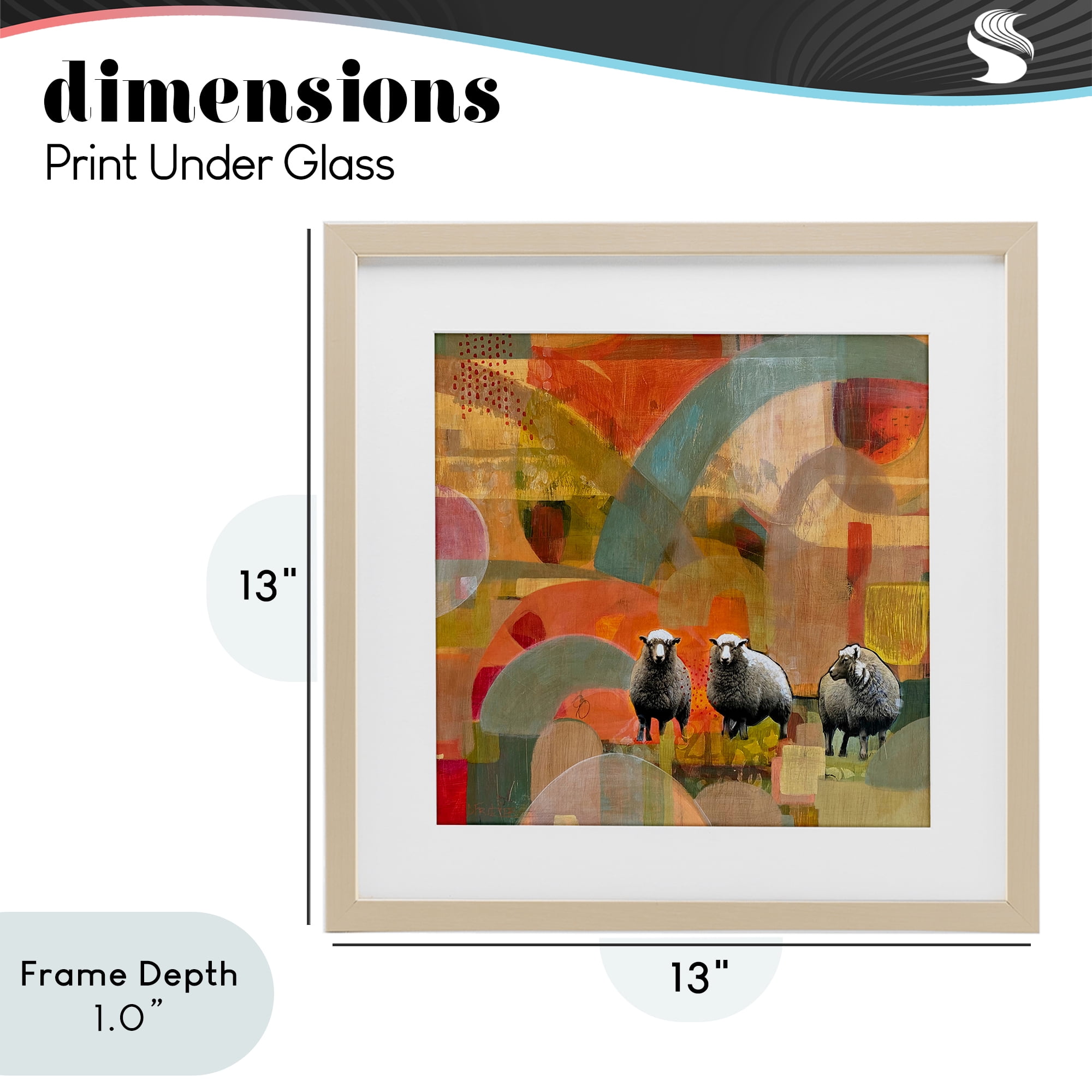 Stupell Industries Counting In My Sheep Birch Framed Print Under Glass, design by Dianna Fritzler
