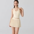 thumbnail image 4 of felwors Women's Pleated Active Skort with Built-in Shorts - High Waisted Tennis Skirt for Golf, Running, Workout (Light Yellow, M), 4 of 6