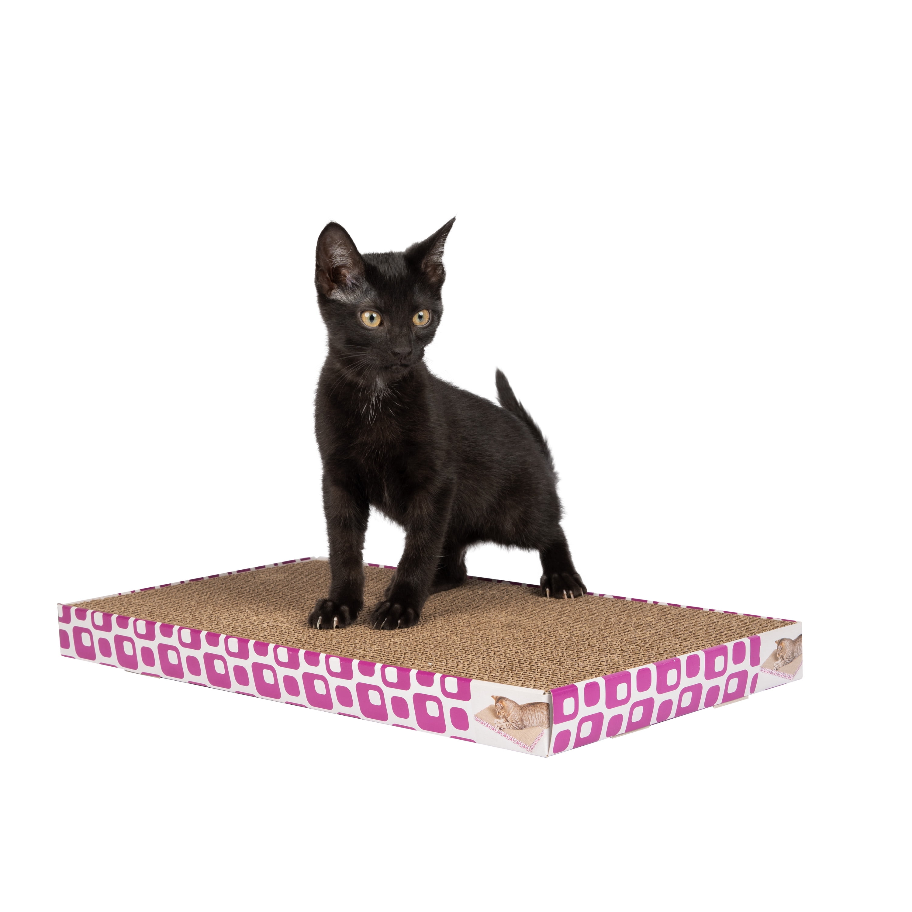 (3 pack) Vibrant Life Durable Corrugated Cardboard Cat Scratching Pad, Multicolored, One Size