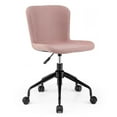 thumbnail image 1 of Gymax Mid Back Armless Office Chair Adjustable Swivel Linen Task Chair Pink, 1 of 10
