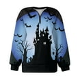 Halloween Costumes for Women Pumpkin Bats Print Y2K Oversized Pullover