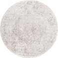 thumbnail image 1 of Unique Loom Tapis Oxford Médaillon Design Complexe 3 Pieds x 3 Pieds Rond Gris/ivoire, 1 of 1