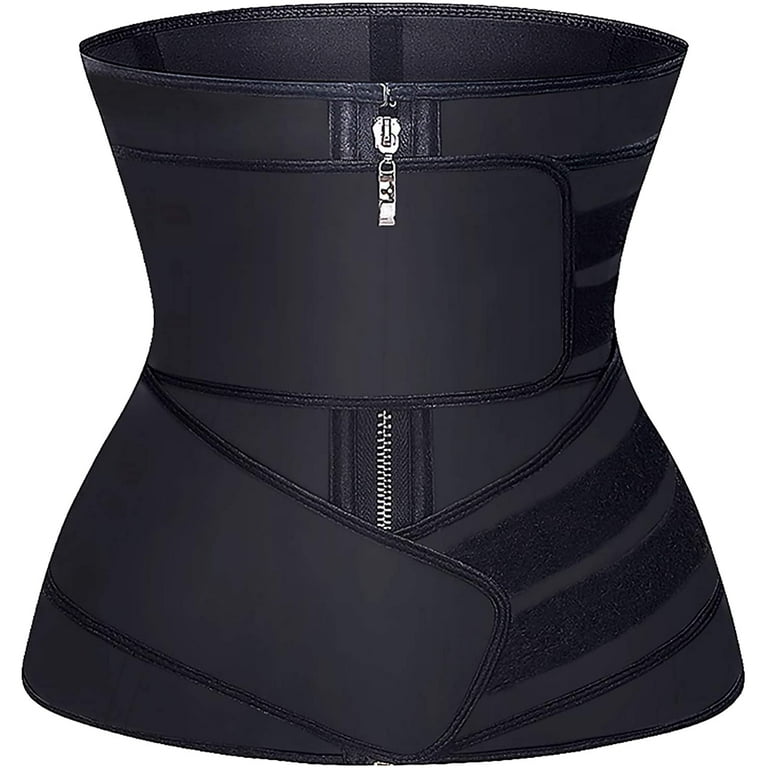 YAZI Waist Trainer for Women Latex Underbust JSculpt Double Training Belt Workout Sport Girdle Walmart