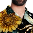 thumbnail image 5 of Starry Bees in the Sky Men's Short Sleeve Spread Collar Poplin Button Down Casual Printed Summer Beach Unisex Shirts, 5 of 6