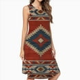 thumbnail image 2 of Southwestern Geometric Dress Loose Women'S Dress Beach Dresses With Pockets Dresses For Womens, 2 of 4