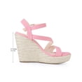 thumbnail image 2 of BLISSFUL STEP Women's Wedge Sandal Platform Ankle Strap Open-Toe Heel Buckle Sandals Pink (Size 5.5), 2 of 7