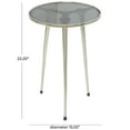 thumbnail image 3 of DecMode Contemporary Aluminum Round Accent Table with Tripod Legs and Polished Silver Finish, 15"W x 22"H, 3 of 7