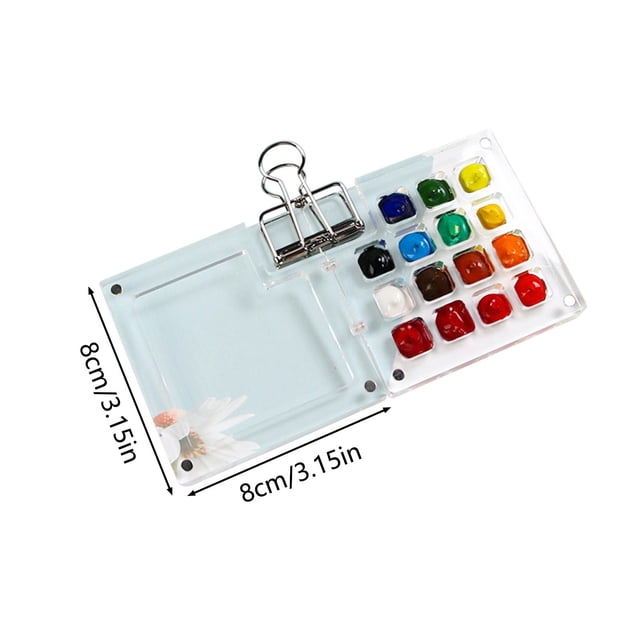 Acrylic Paint Set Portable Mini 8-Color or 15-Color Removable Watercolor Palette With Metal Clip For Artists And Travel Sketching
