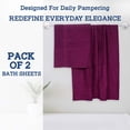 thumbnail image 2 of Casa Lino 2Pc Premium Bath Sheets (Extra Large) for Adults (72" x 36") - 100% Cotton, 400GSM, Ultra Absorbent (Prune), 2 of 7