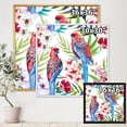 thumbnail image 4 of Designart 'Rosella Birds Sitting On Flowers Tree Branch' Traditional Framed Canvas Wall Art Print, 4 of 5