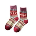 thumbnail image 2 of FAIOROI Socks for Women Vintage Fair Isle Crew Sock Warm Thick Winter Soft Cozy Printed, 2 of 6