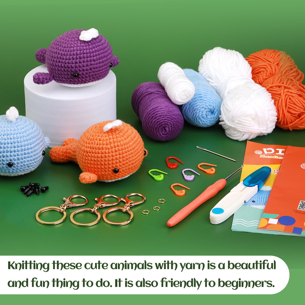  SEWACC 2 Sets Knit Kit Knitting Kit Kids Suits Yarn Needles for  Knitting Lavender Bouquet Yarn Knitting Material Crochet Kit for Beginners  Adults Kids Crochet Kit Learn to Crochet Kit