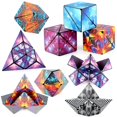 thumbnail image 3 of Variable geometry three-dimensional magnetic cube toy 3D magnetic cube building block decompression infinite flip box (Star Red), 3 of 4