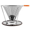 thumbnail image 1 of Cône de Café Réutilisable en Acier Inoxydable avec Filtre à Café (115 Mm), 1 of 6