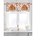 thumbnail image 2 of Thanksgiving Pumpkins Kitchen Valances for Windows Farmhouse Linen Window Valance Curtain for Living Room Window Treatment Orange Fall Leaves Vintage Plaid Valance Rod Pocket Topper, 42 x 18 Inch, 2 of 6