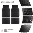 thumbnail image 4 of CAR GRAND Rubber Car Mats All Weather All Season Waterproof Universal Fit Trim to Fit SUV, Sedan, Truck, Set of 4 pieces All Black, 4 of 8
