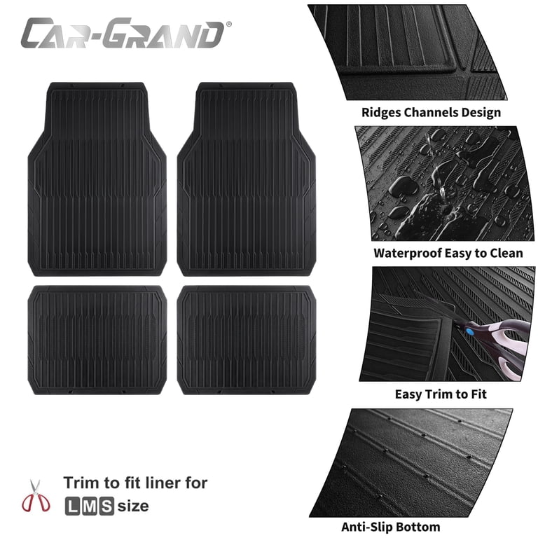 CAR GRAND Rubber Floor Mats, All-Season Waterproof Set photo 3