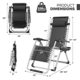 thumbnail image 2 of Magshion Zero Gravity Chair with Cushion, Folding Patio Recliner with Removable Side Tray and Pillow Headrest for Outdoor Lounge, Black, 2 of 11
