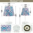 thumbnail image 4 of Yayeee Mini Table Lamp 10.8" Dimmable with Fabric Shade 3 Color Temperatures, Purple Art Pattern, 4 of 7