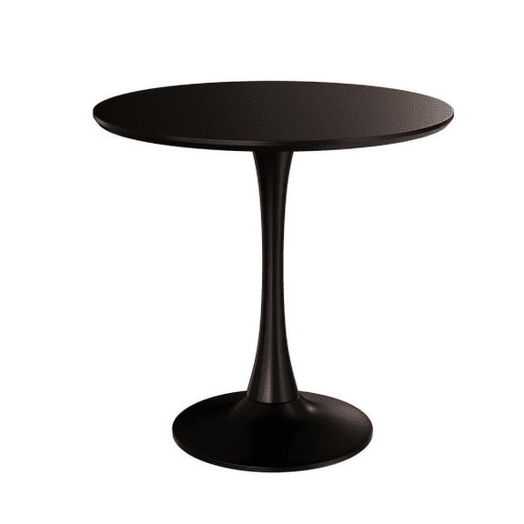 Black Round Modern Dining Table (MDF   Metal)