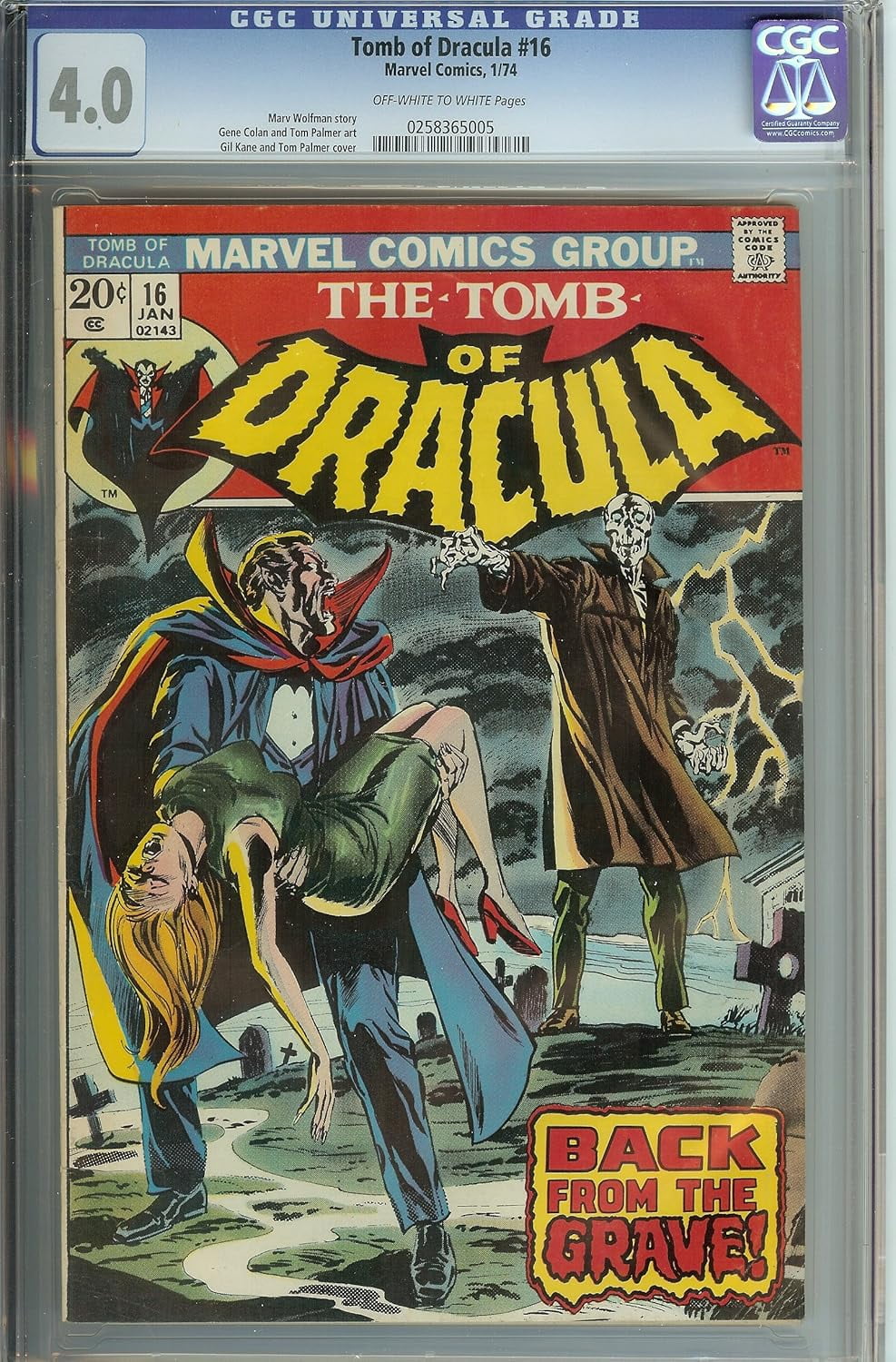 Tomb of Dracula #16 CGC 4.0