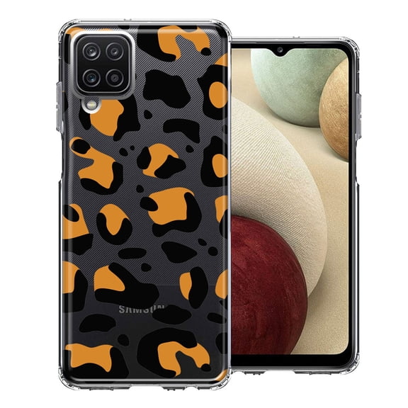 MUNDAZE for Samsung Galaxy A12 Classic Animal Wild Leopard Jaguar Print Double Layer Phone Case Cover