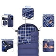 thumbnail image 2 of Sleeping Bag XL for Adults, Cotton Flannel Sleeping Bags Great for 4 Season Camping, Waterproof, Comfort with Compression Sack Traveling, Hiking, & Outdoor Activities, 2 of 5