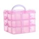 thumbnail image 3 of Caja de almacenamiento de plástico portátil desmontable caja de almacenamiento de joyas caja de almacenamiento de cosméticos transparente desmontable de tres capas, 3 of 6