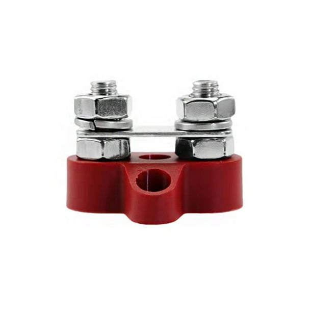 Scienceny Espárragos de bloque de terminales de 5/16 M8 48V, bloques de unión positivos para vehículos recreativos, biela de distribución de doble Bombillas para automóviles Rojo Scienceny VI017182-02