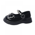 thumbnail image 3 of Girls Leather Flats Bow Dress Shoes Kids TGirl Princess Party Wedding Shoes, 3 of 5