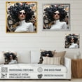 thumbnail image 4 of Designart "Surreal Portrait of Woman in Black and White I" Fashion Framed Wall Art - Glam Black Woman Living Room Framed Canvas Art, 4 of 6