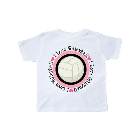 

Inktastic I Love Volleyball Sports Gift Toddler Toddler Girl T-Shirt