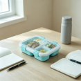 thumbnail image 6 of Plastic Bento Box,Rectangular Buckle Airtight Leakproof Portable Divided Lunch Container | Office Meal Prep Container | Refrigerator Food Storage | Perfect for Outdoor Travel & Picnic,Blue, 6 of 7