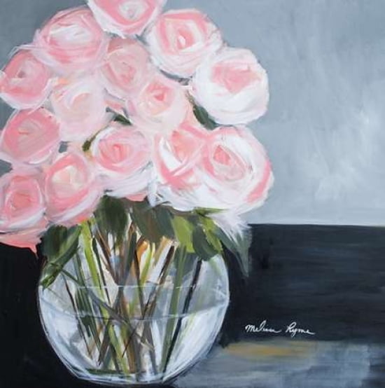Roses On Grey Canva