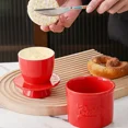 thumbnail image 4 of Glossy Finish Butter Bell Crock Keep Fresh with Lid Ceramic Butter Dish Handmade Big Capacity Butter Keeper Counter Blue, 4 of 6