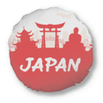 thumbnail image 1 of Red Outline Landmark Japan Round Throw Pillow Home Decoration Cushion, 1 of 3