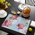 thumbnail image 4 of Pioneer Flower Floral Print Pattern Summer Placemats Table Placemats Set Of 4-Linen Kitchen Washable Placemats Table Mats 12x18 Inch Non-Slip Heat Resistant, 4 of 6